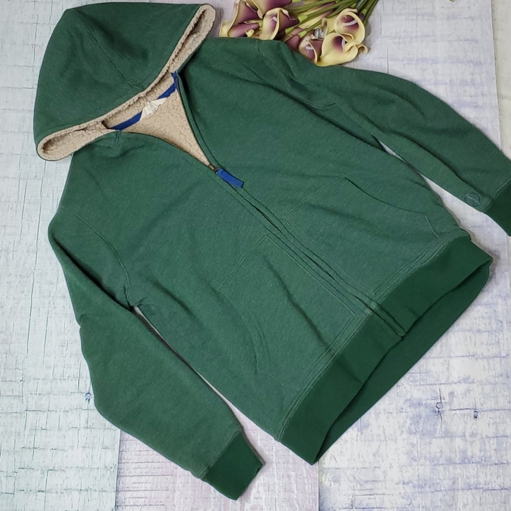 Lands' End Fleece Lined Full Zip Hoodie Sweatshirt - Picture 1 of 5